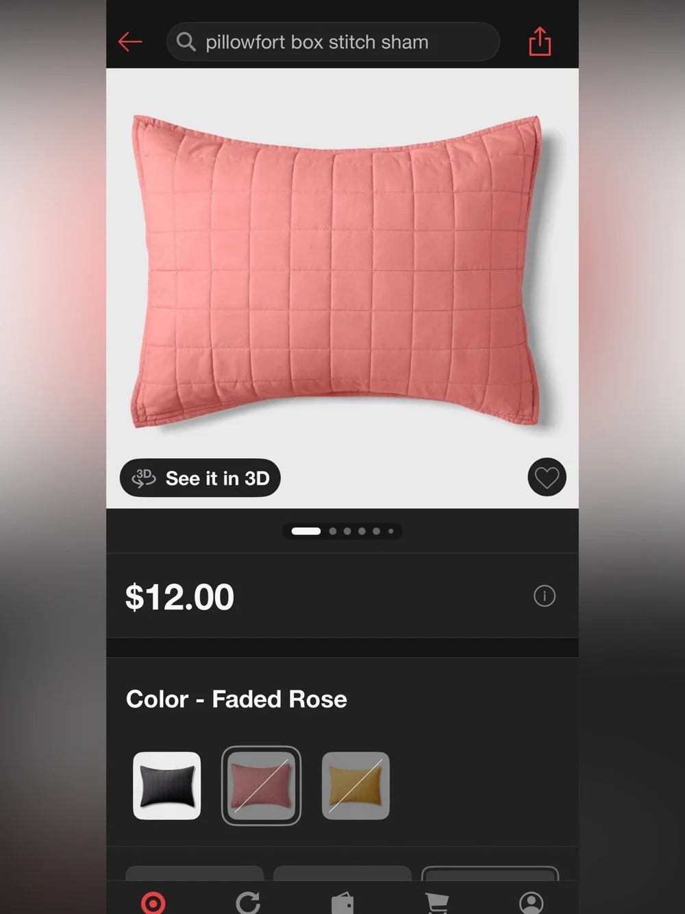 Pair of pillowfort  Box-Stitch Shams in faded rose color
